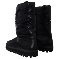 Elegante Mid-Calf-Stiefel aus schwarzem Polyester