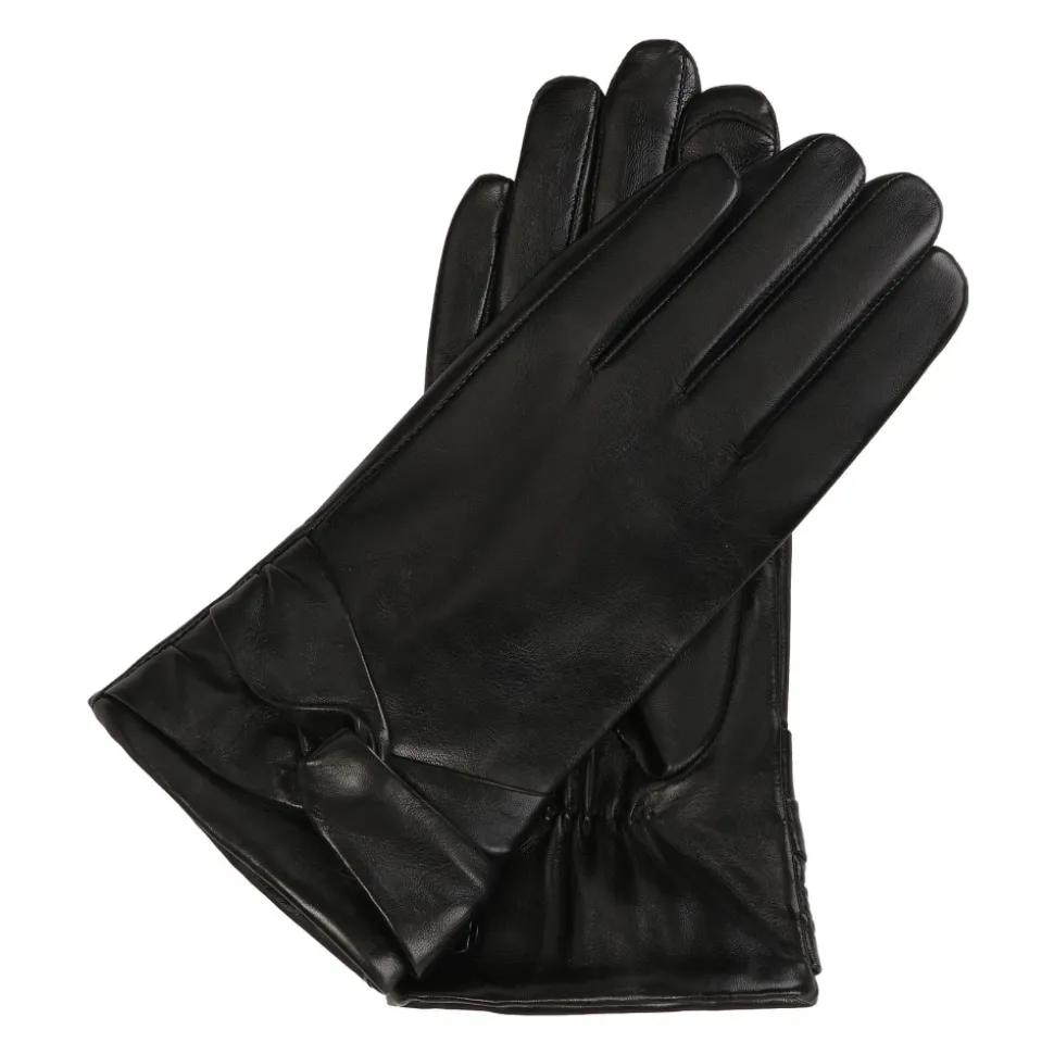 Elegante schwarze Handschuhe mit dekorativer Schleife