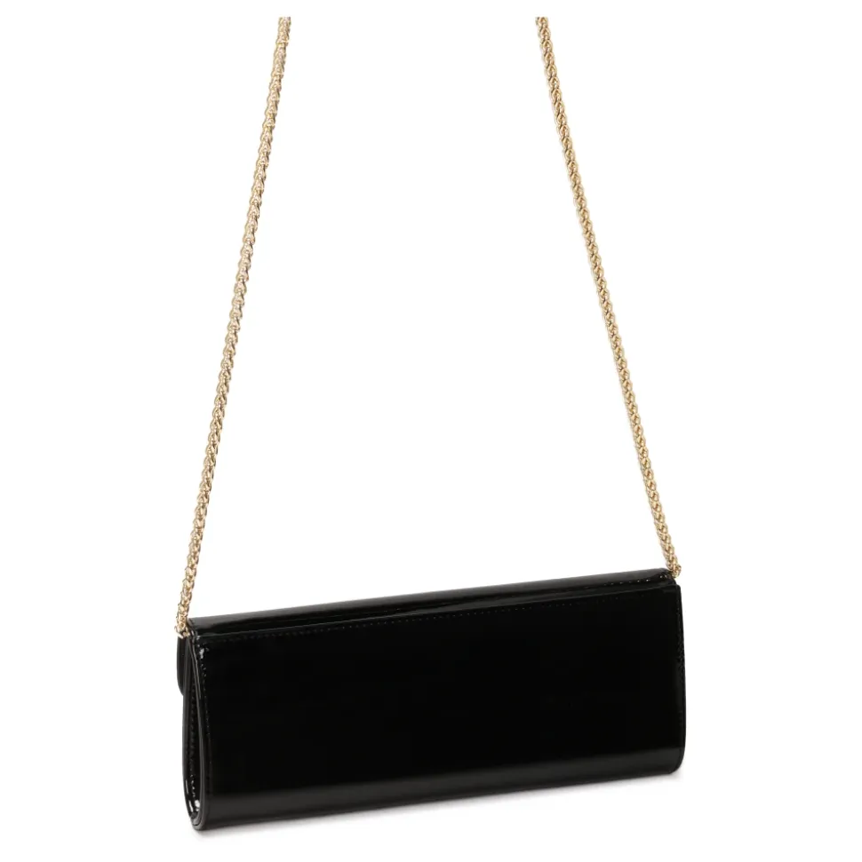 Elegante schwarze Lackleder-Clutch