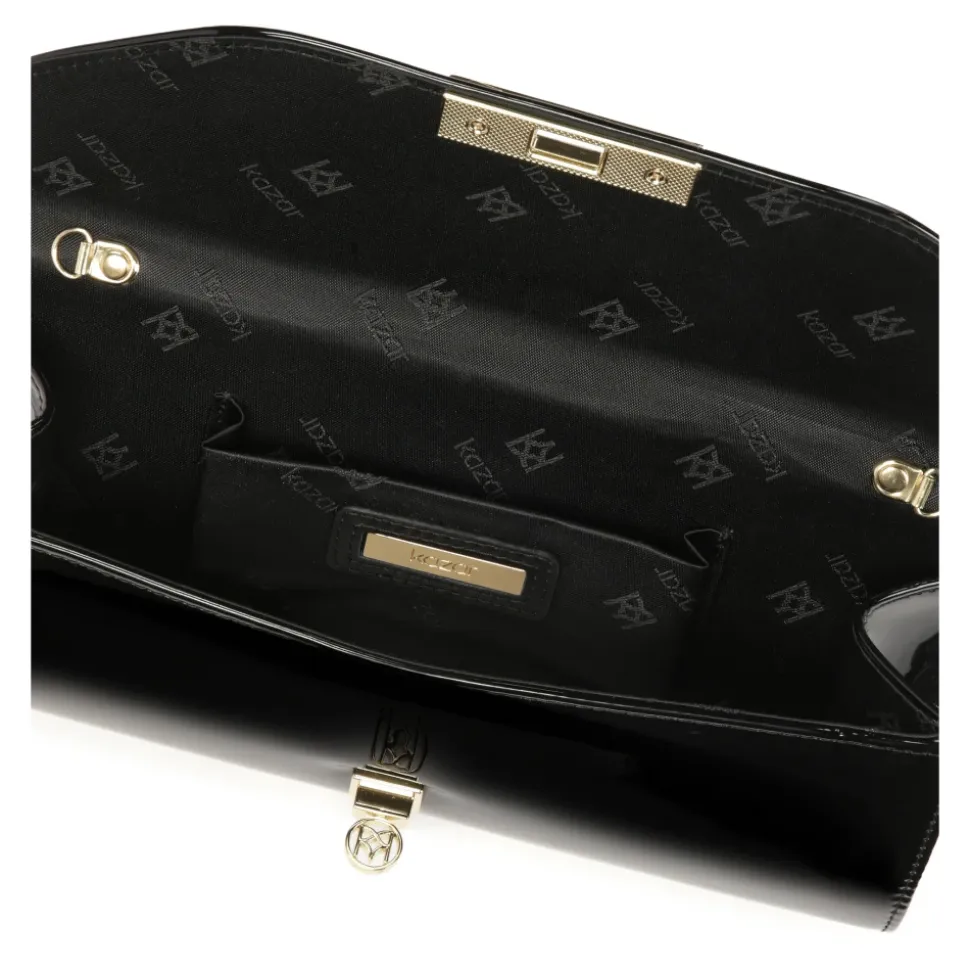 Elegante schwarze Lackleder-Clutch