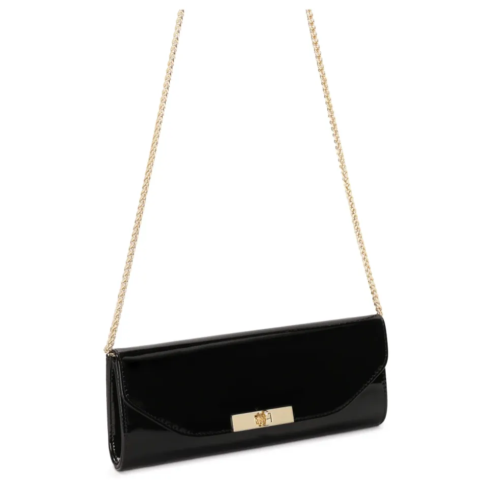 Elegante schwarze Lackleder-Clutch