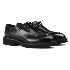 Elegante Schwarze Lederschnürschuhe
