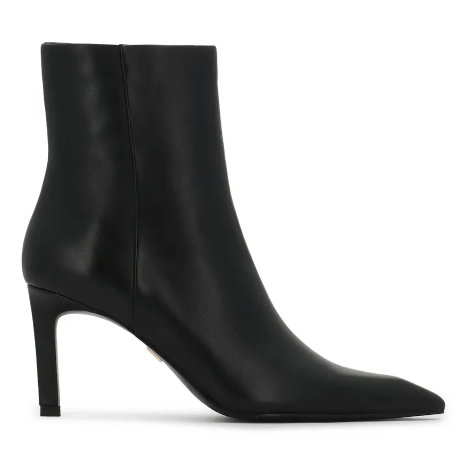 Elegante Stiletto-Absatzstiefel aus glattem Leder
