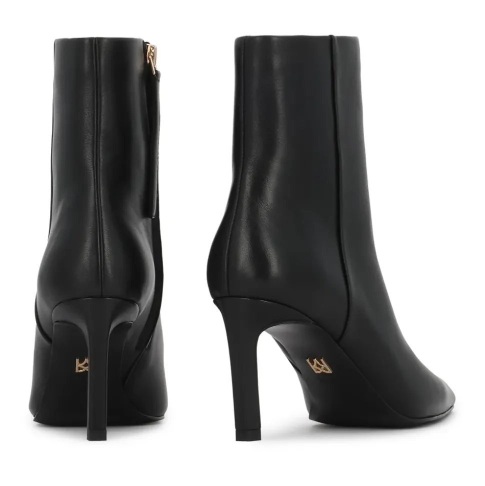 Elegante Stiletto-Absatzstiefel aus glattem Leder