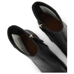 Elegante Stiletto-Absatzstiefel aus glattem Leder