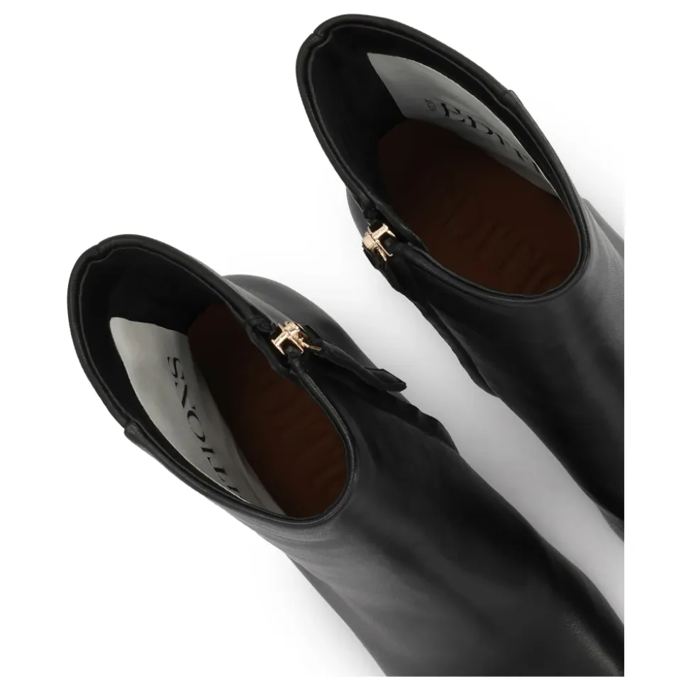 Elegante Stiletto-Absatzstiefel aus glattem Leder