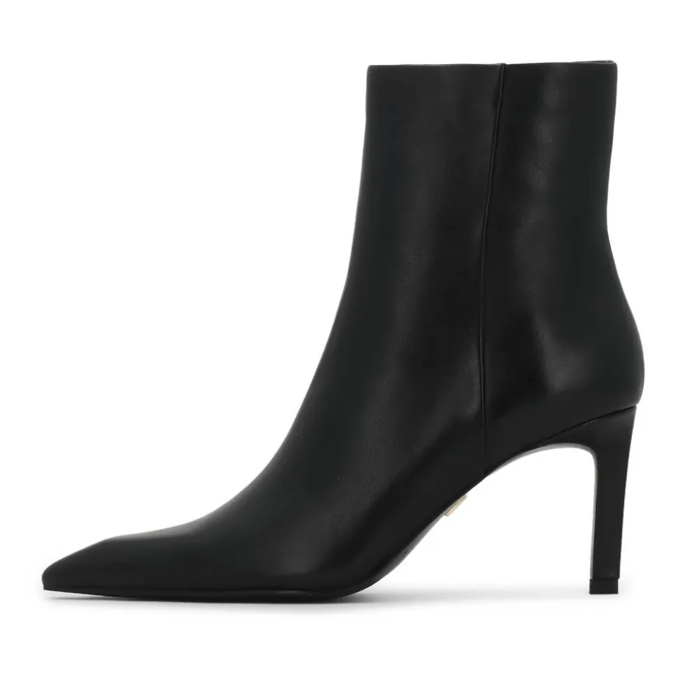 Elegante Stiletto-Absatzstiefel aus glattem Leder