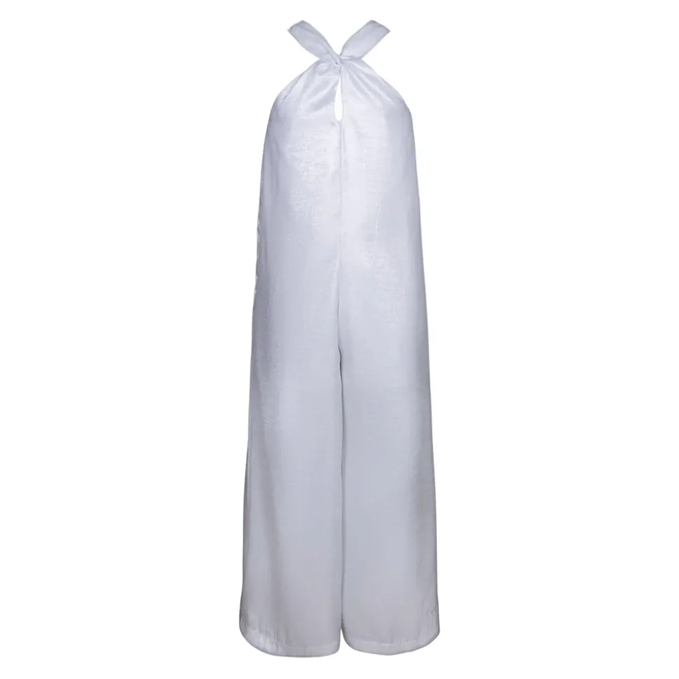 Elegante Tuta mit überkreuzten Trägern und verdecktem Reißverschluss hinten