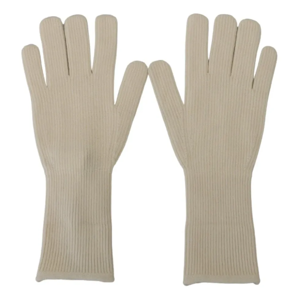 Elegante weie Kaschmirhandschuhe