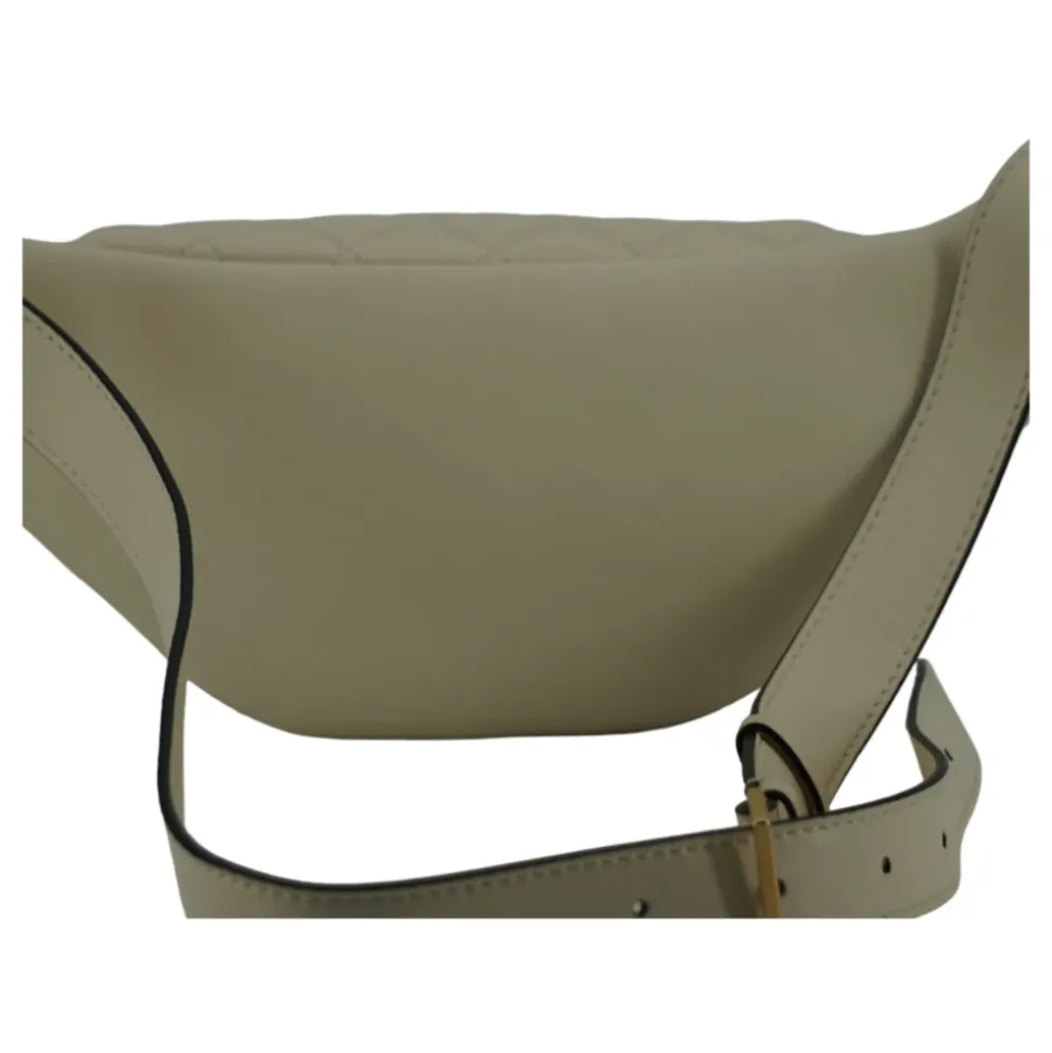 Elegante weiße Ledergürteltasche
