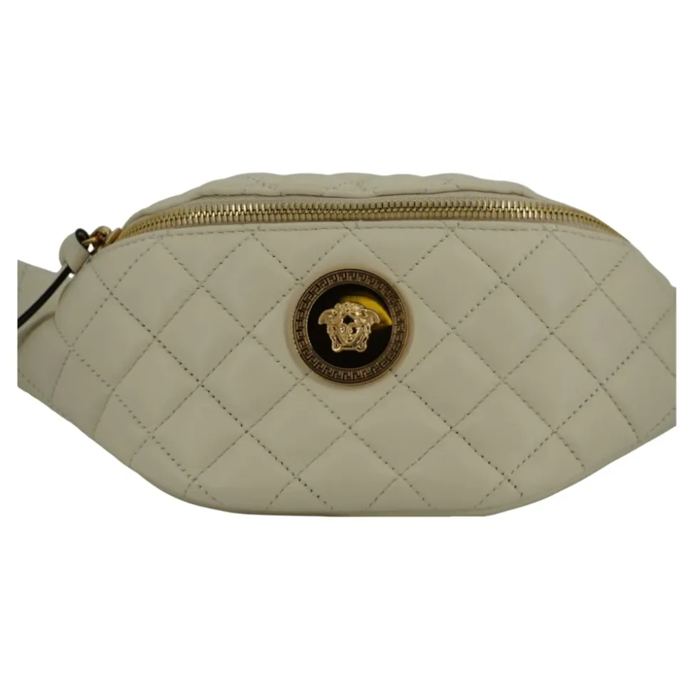 Elegante weiße Ledergürteltasche