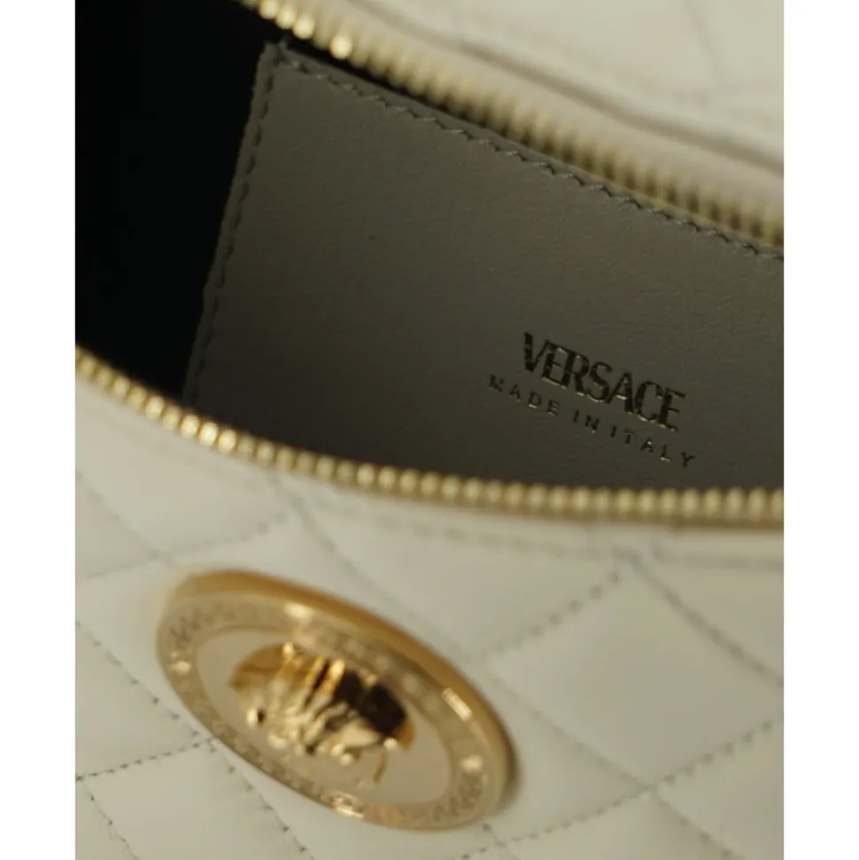 Elegante weiße Ledergürteltasche