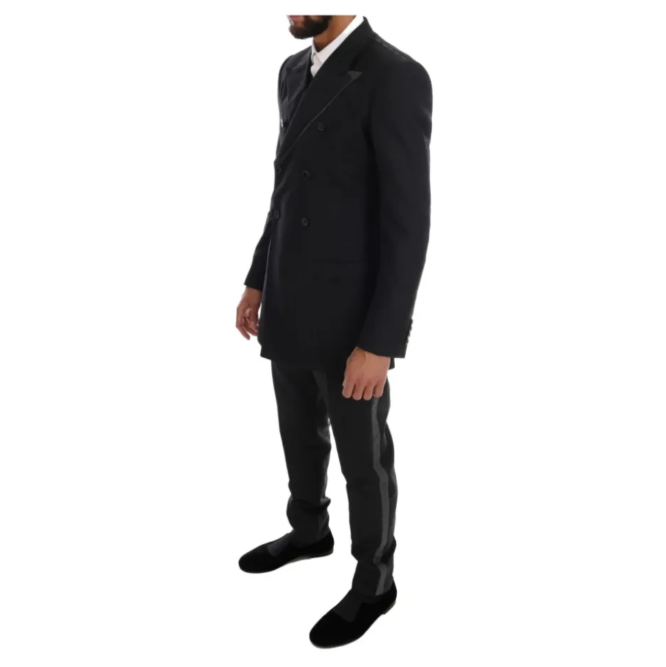 Eleganter Grauer Woll-Doppelreiheranzug