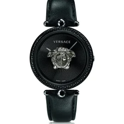 Empire Schwarze Leder Quarzuhr