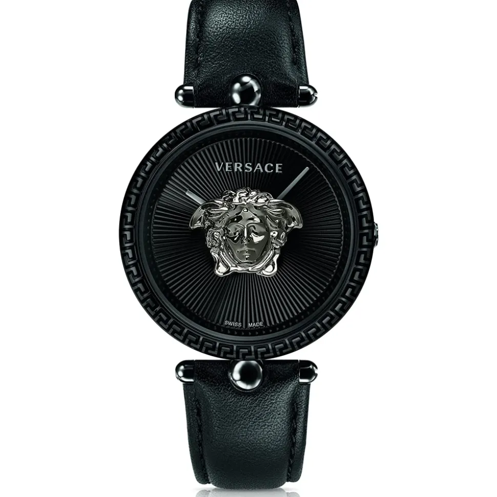 Empire Schwarze Leder Quarzuhr