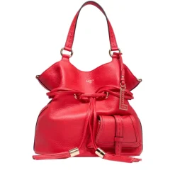 1Er Flirt Rote Leder Eimer Tasche