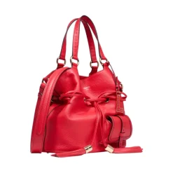 1Er Flirt Rote Leder Eimer Tasche
