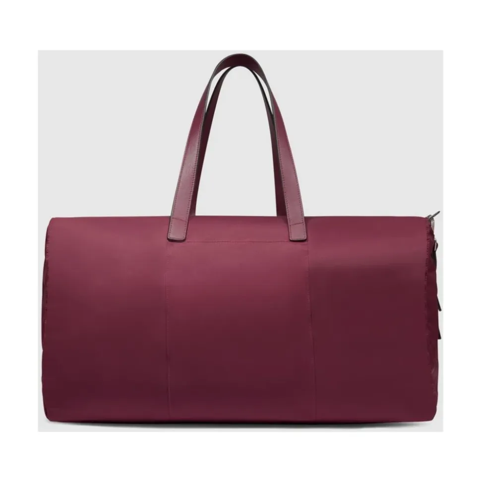 Faltbare Reisetasche Damen aus Stoff und Leder mit Tasche für Piquadro Smart Tracker