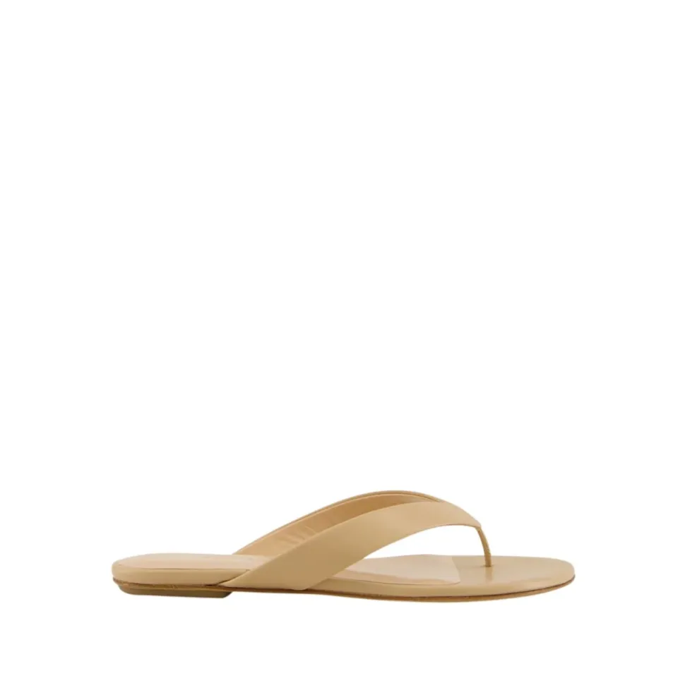 Fawn Flache Zehentrenner aus Leder