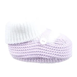 Flache Baumwollschuhe mit Knopfdetail