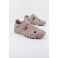 Flache Sandalen mit Klettverschluss