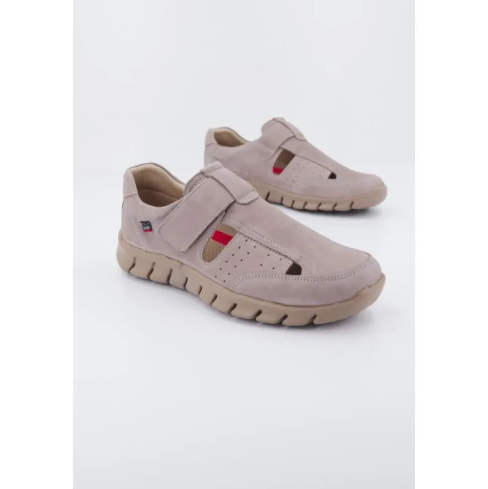Flache Sandalen mit Klettverschluss