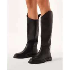 Flache Slipper-Boots aus Leder