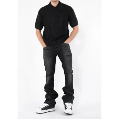 Flare Skinny Jeans mit Knopfverschluss