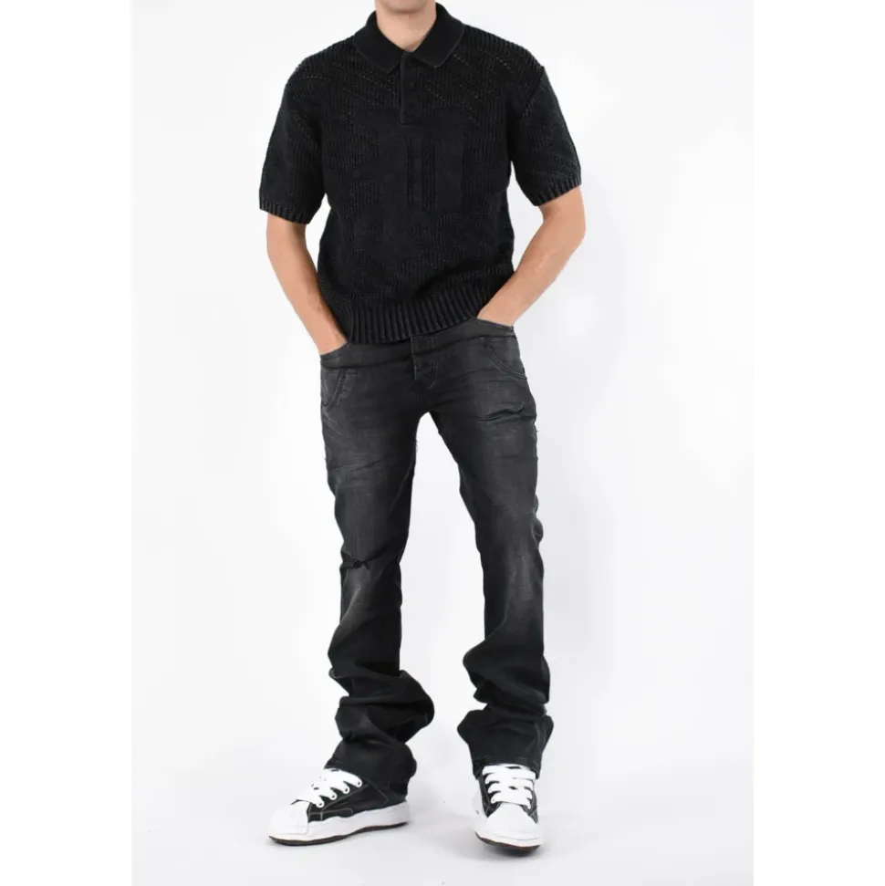Flare Skinny Jeans mit Knopfverschluss