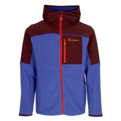 Fleece Hoodie Full-zip Jacke Wein/Blau