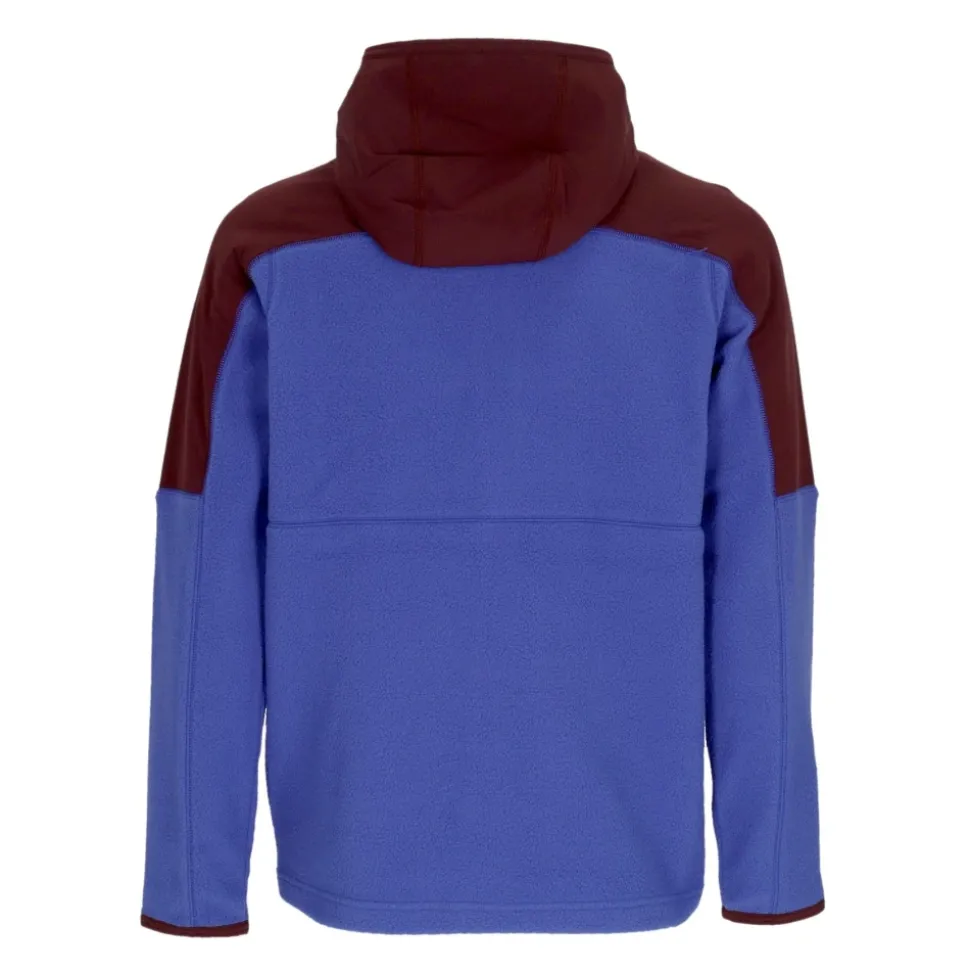 Fleece Hoodie Full-zip Jacke Wein/Blau