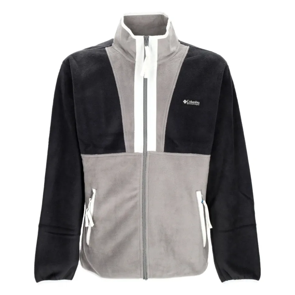 Fleecejacke mit durchgehendem Reißverschluss Schwarz/Grau