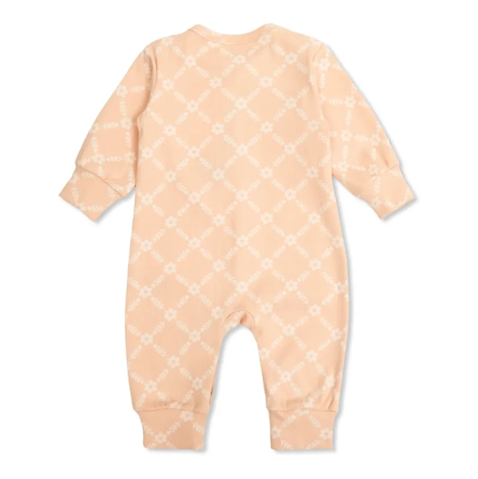 Flower Grid Rib One-Piece