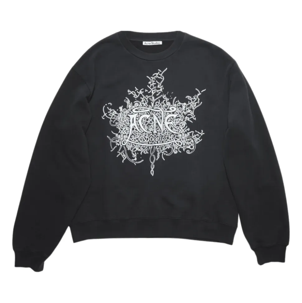 Fluoreszierendes schwarzes Logo-Sweatshirt