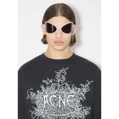 Fluoreszierendes schwarzes Logo-Sweatshirt
