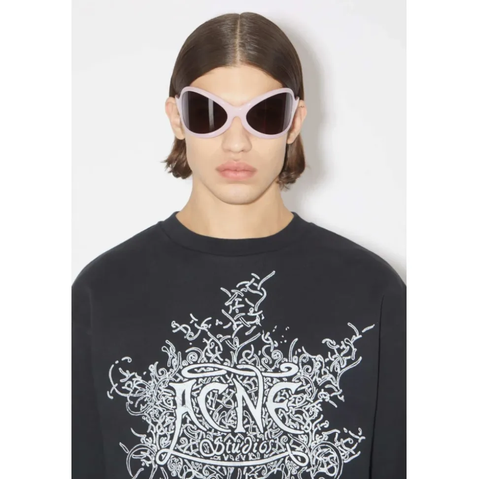 Fluoreszierendes schwarzes Logo-Sweatshirt