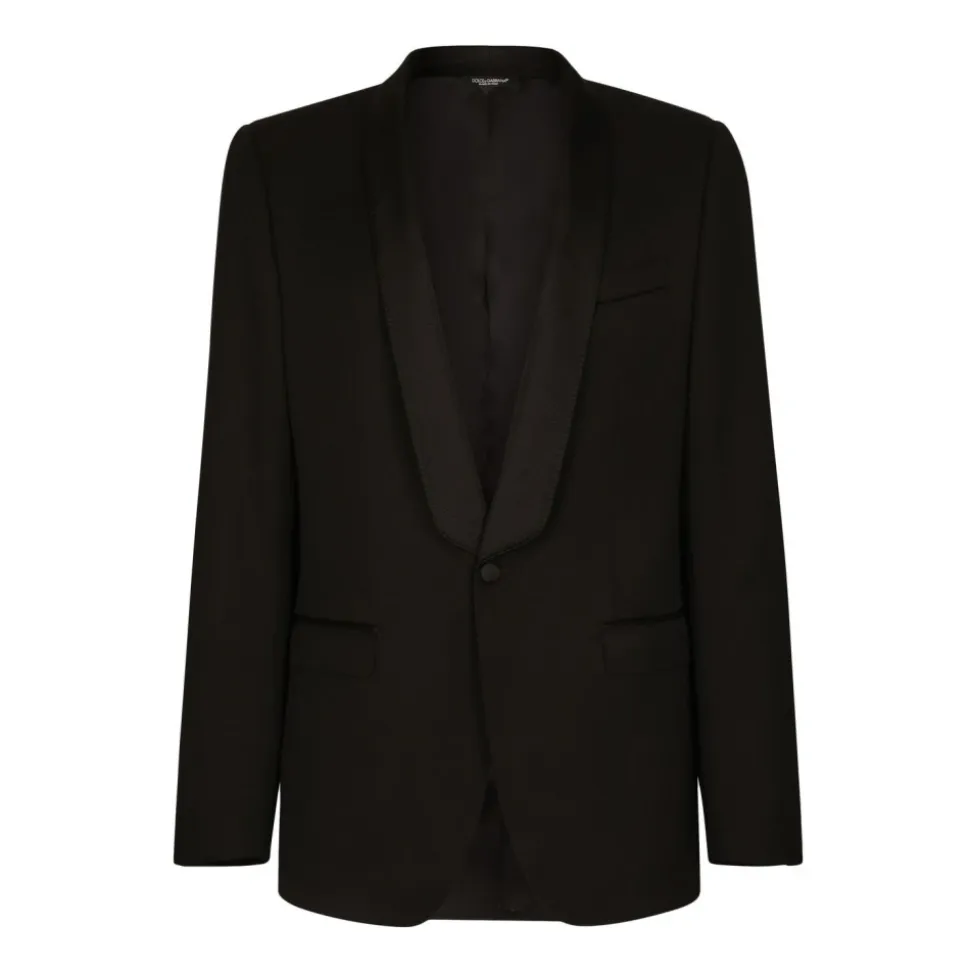 Formeller Blazer, Schwarze Einreihige Abendjacke