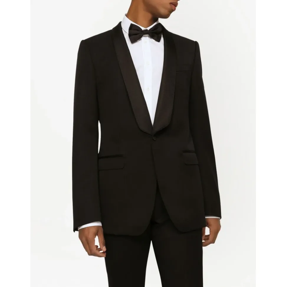 Formeller Blazer, Schwarze Einreihige Abendjacke