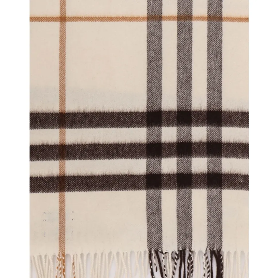 Fringed Check Muster Kaschmirtasche