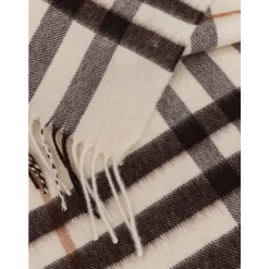 Fringed Check Muster Kaschmirtasche