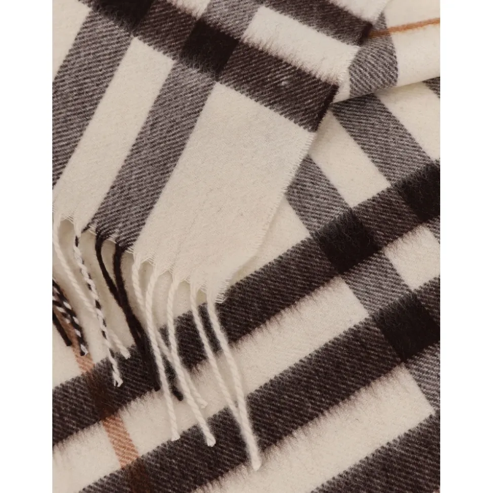 Fringed Check Muster Kaschmirtasche