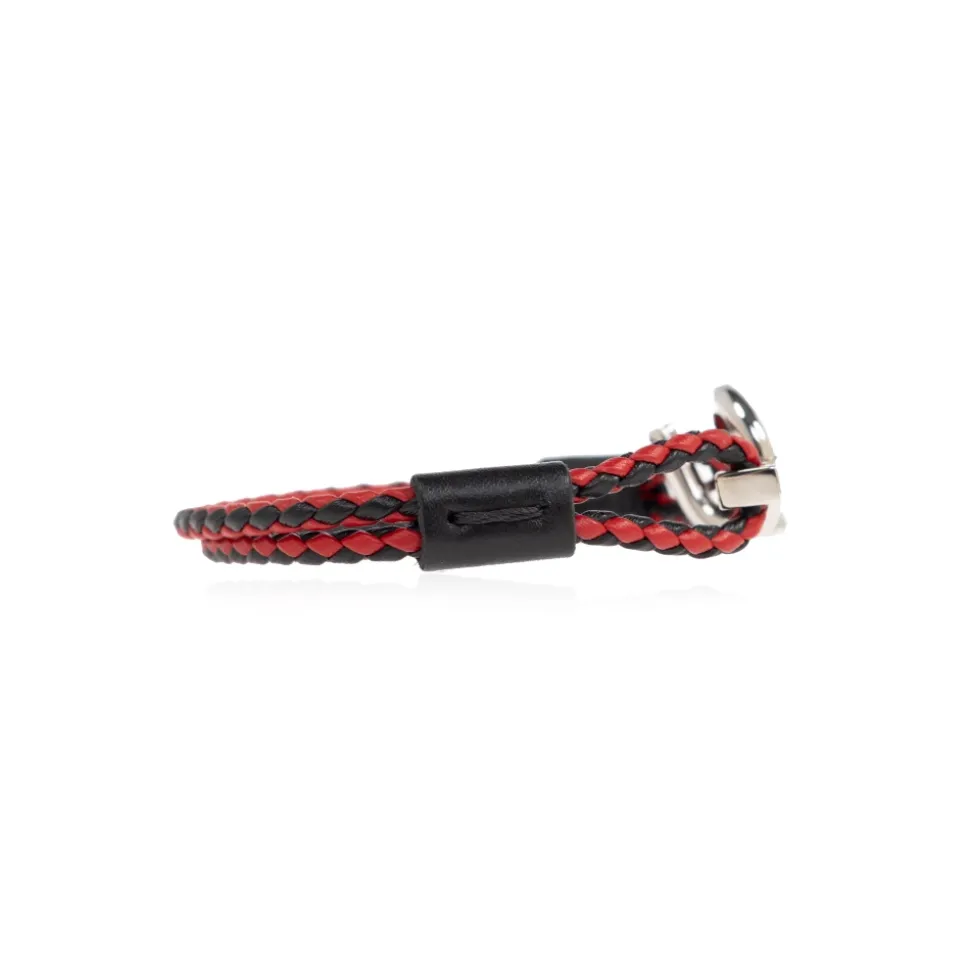 Gancini Two-Tone Geflochtenes Lederarmband