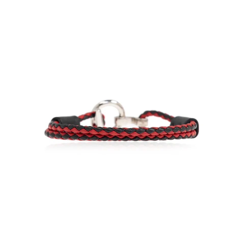 Gancini Two-Tone Geflochtenes Lederarmband