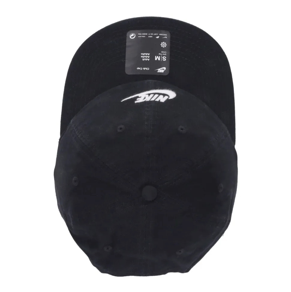 Gebogener Schirm Gewaschene Kappe Schwarz/Weiß
