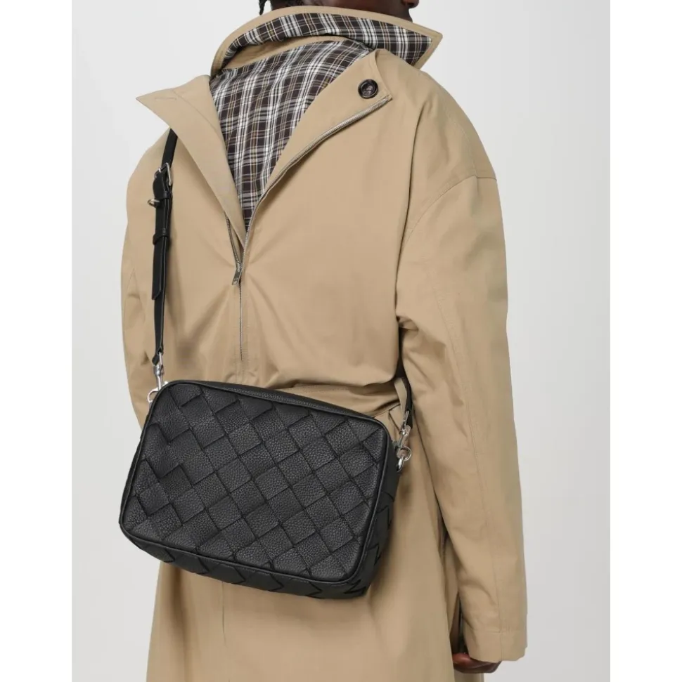 Geflochtene Lederschultertasche