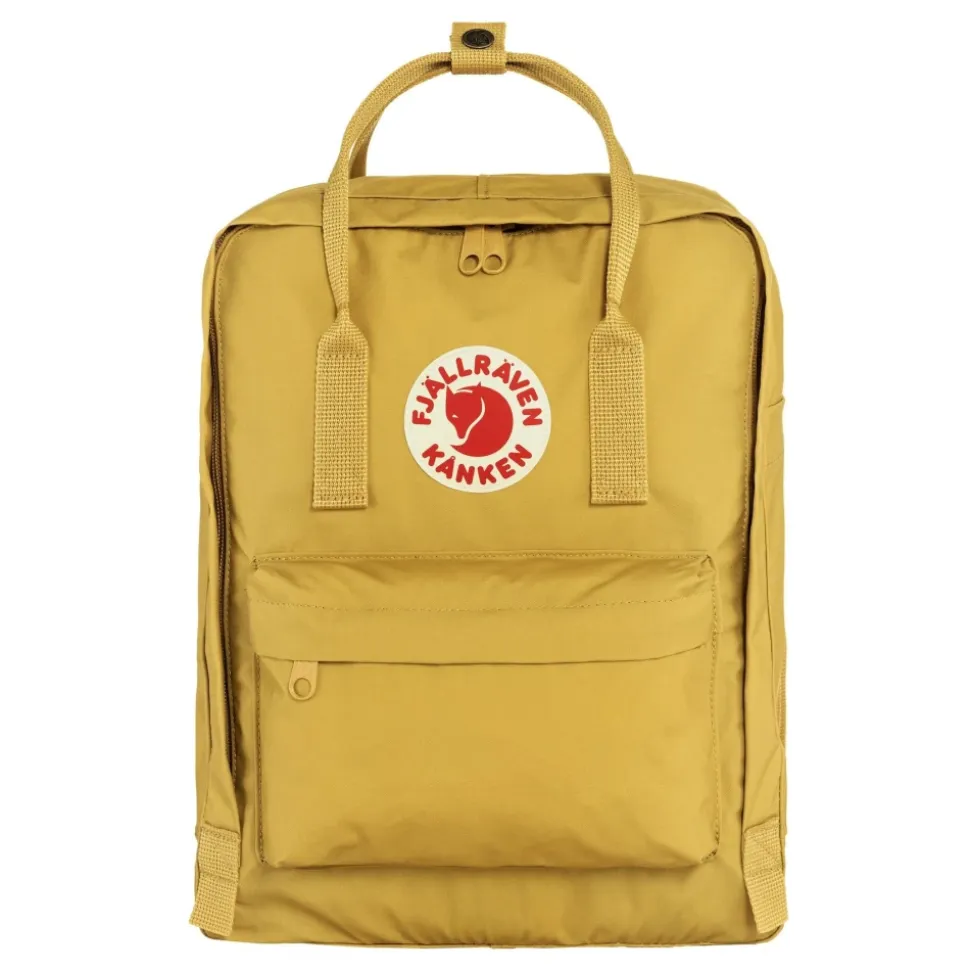 Gelber Stoffrucksack mit Mehreren Taschen