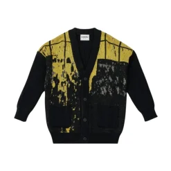Gemusterte Wollstrickjacke