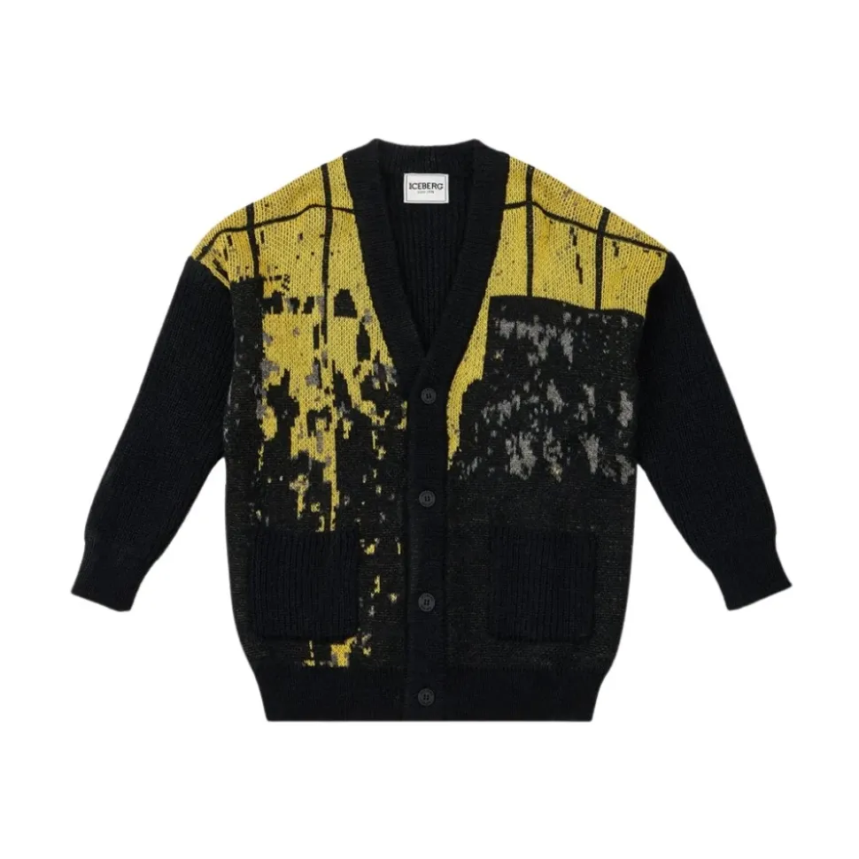Gemusterte Wollstrickjacke