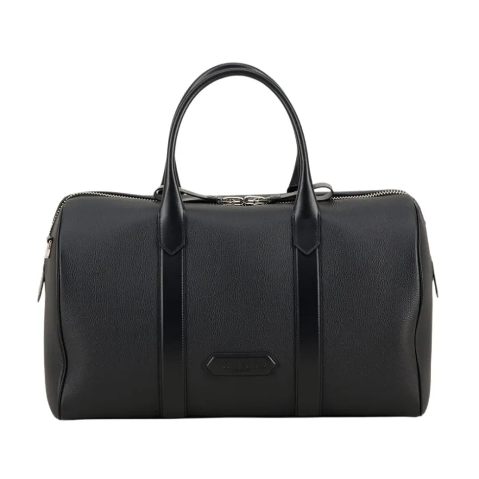Genarbtes Leder Medium Duffle mit weiter Öffnung