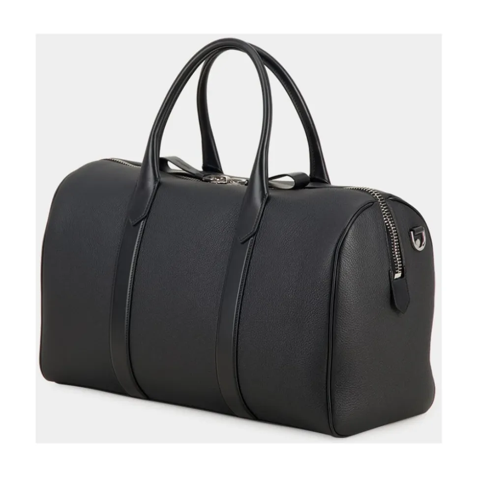 Genarbtes Leder Medium Duffle mit weiter Öffnung